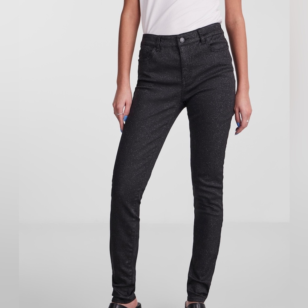 Paige sparkling shine grey skinny jeans